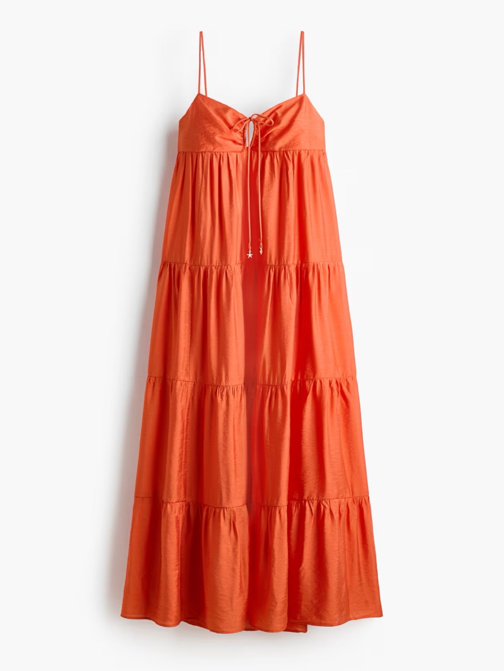 H&M Orange Tiered Maxi Dress - Picture 4 of 5